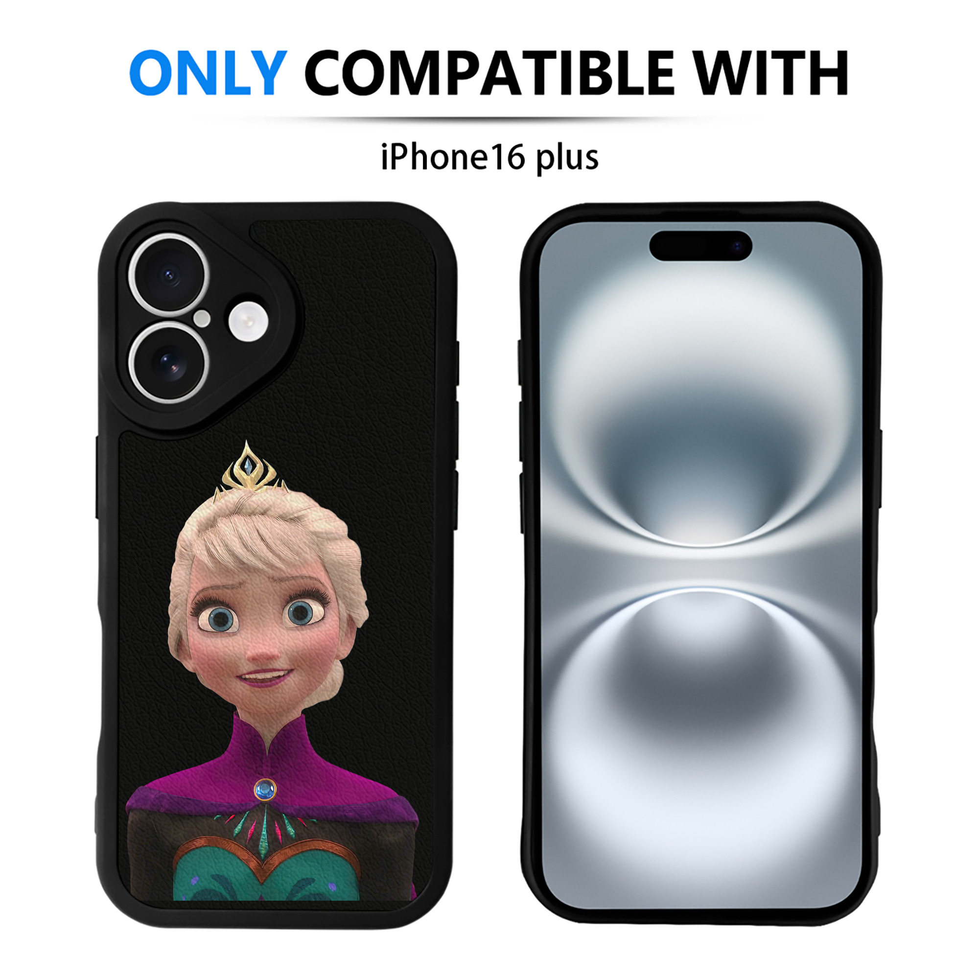 （画像用） アナと雪の女王 アンナ エルサ Frozen Anna Elsa 【iPhone 16シリーズ対応】シリコンスマホケース（レザー調） 材質：シリコン